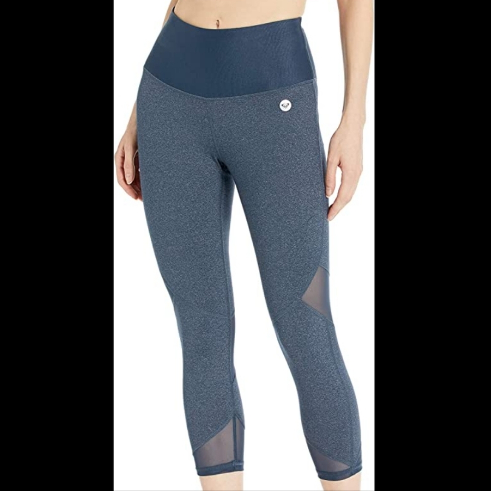 $80 ROXY Women's Size S Lost Seaside Blue Capri Legging Workout Technical Pants